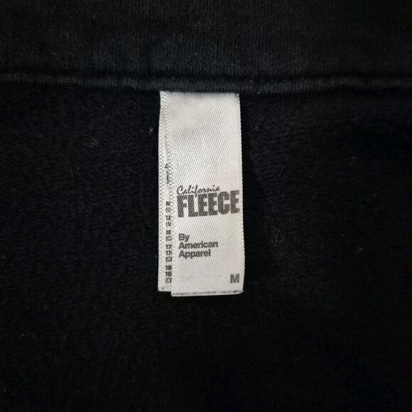 AMERICAN APPAREL Men's Black/White Stand Collar Zip-Up Track Jacket SZ M - Picture 7 of 9